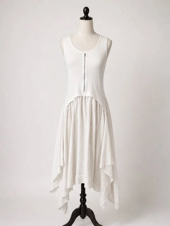 For Cynthia Dresses & Skirts - For Cynthia Viscose & Linen handkerchief White Dress